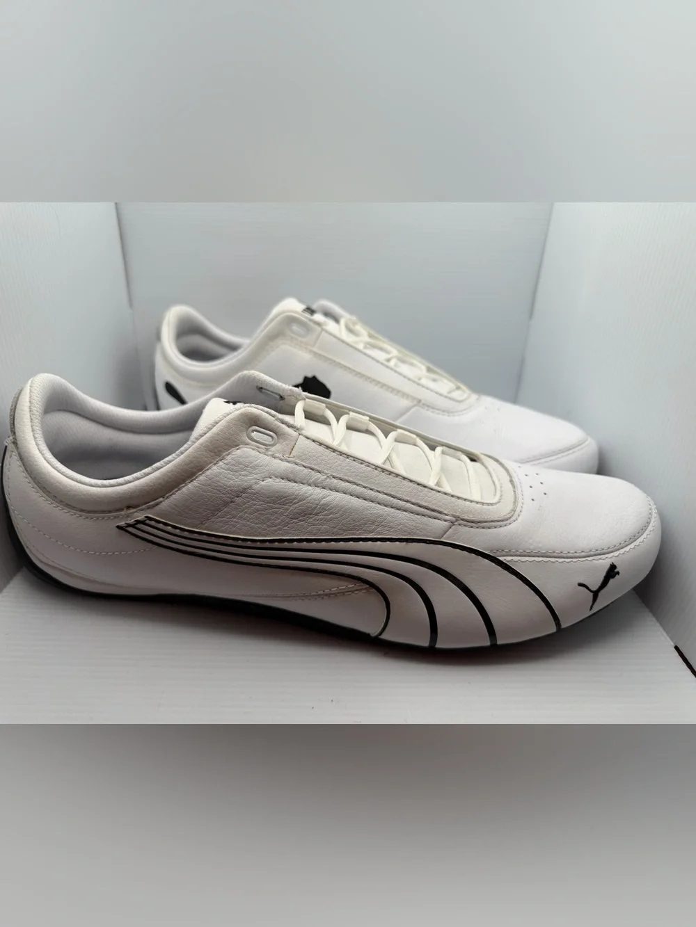 Puma ecoOrthoLite Men’s White Leather Lace-Up Sneakers